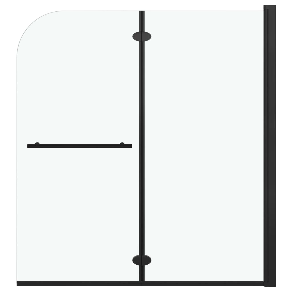 vidaXL Mampara de Ducha Plegable 2 Paneles ESG Negro Cabina Baño Dimensiones 95 x 140 cm, 120 x 140 cm