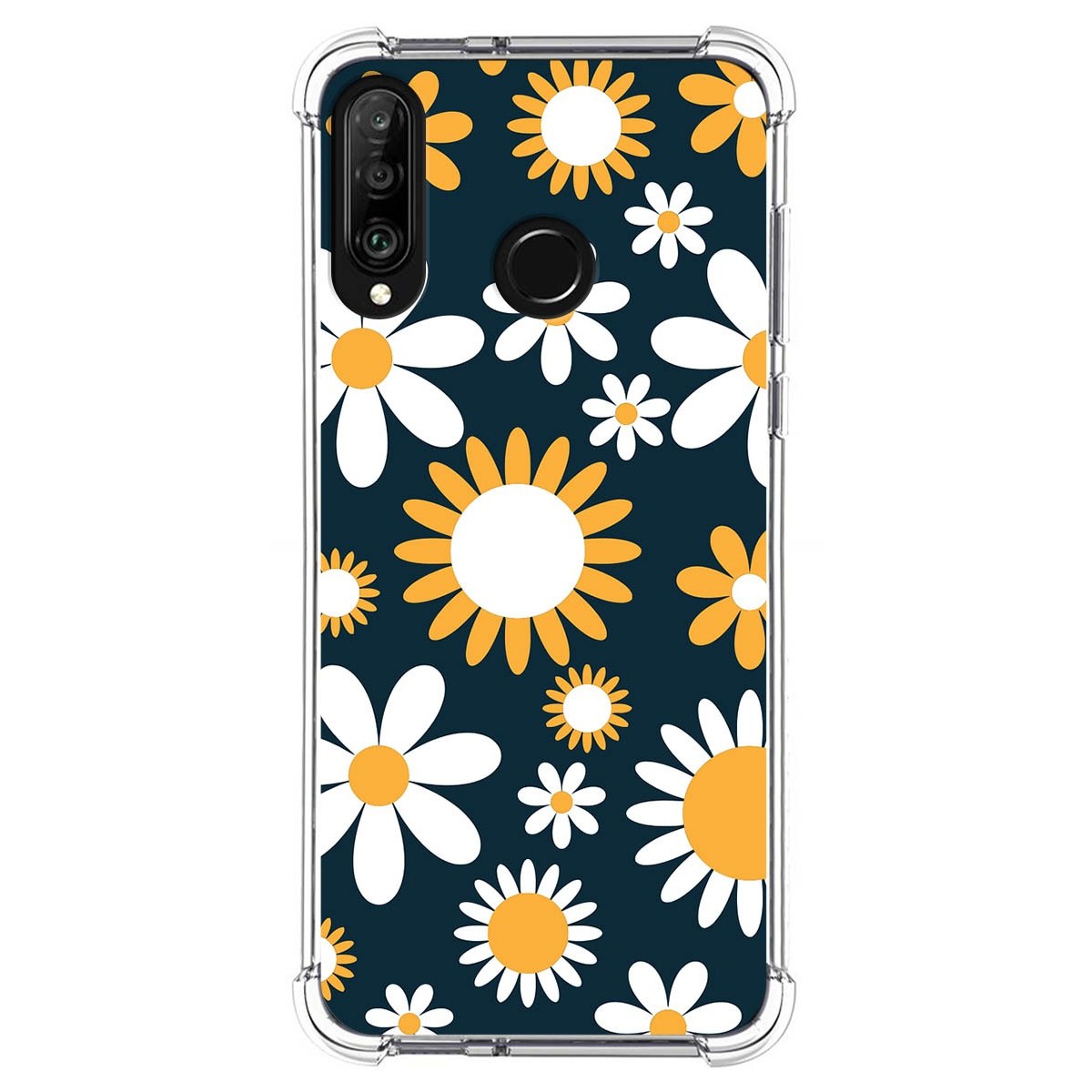 Funda Silicona Antigolpes para Huawei P30 Lite diseño Flores 08 Dibujos