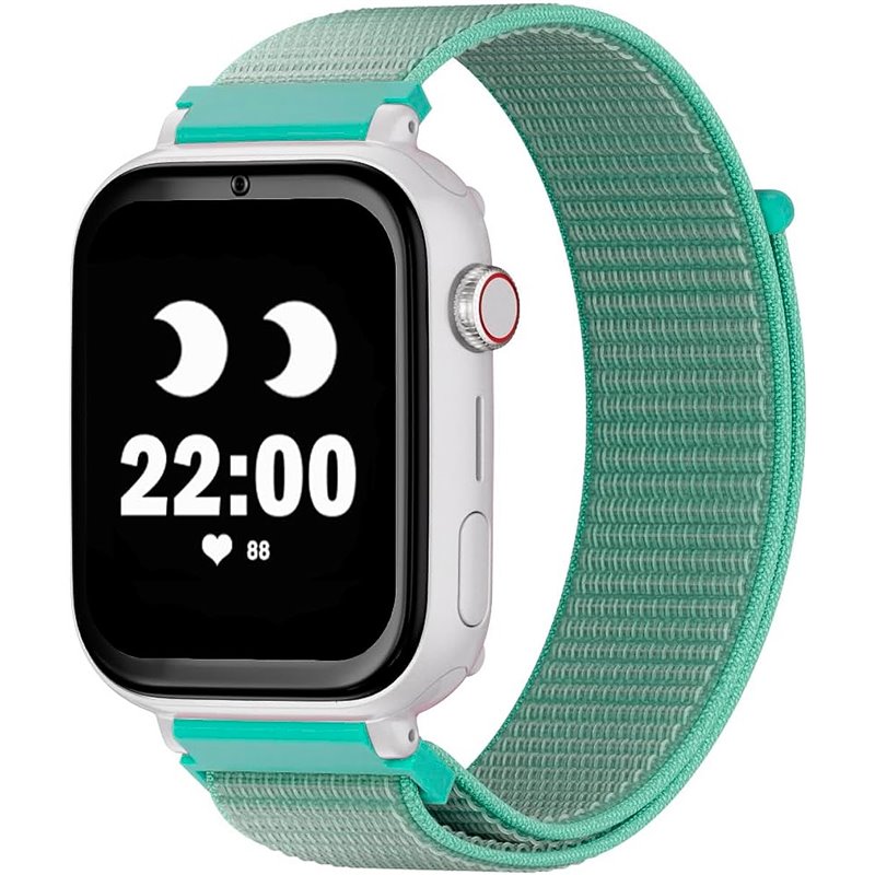 SaveWatch Plus con GPS y llamada / carcasa BLANCA y correa VERDE MENTA