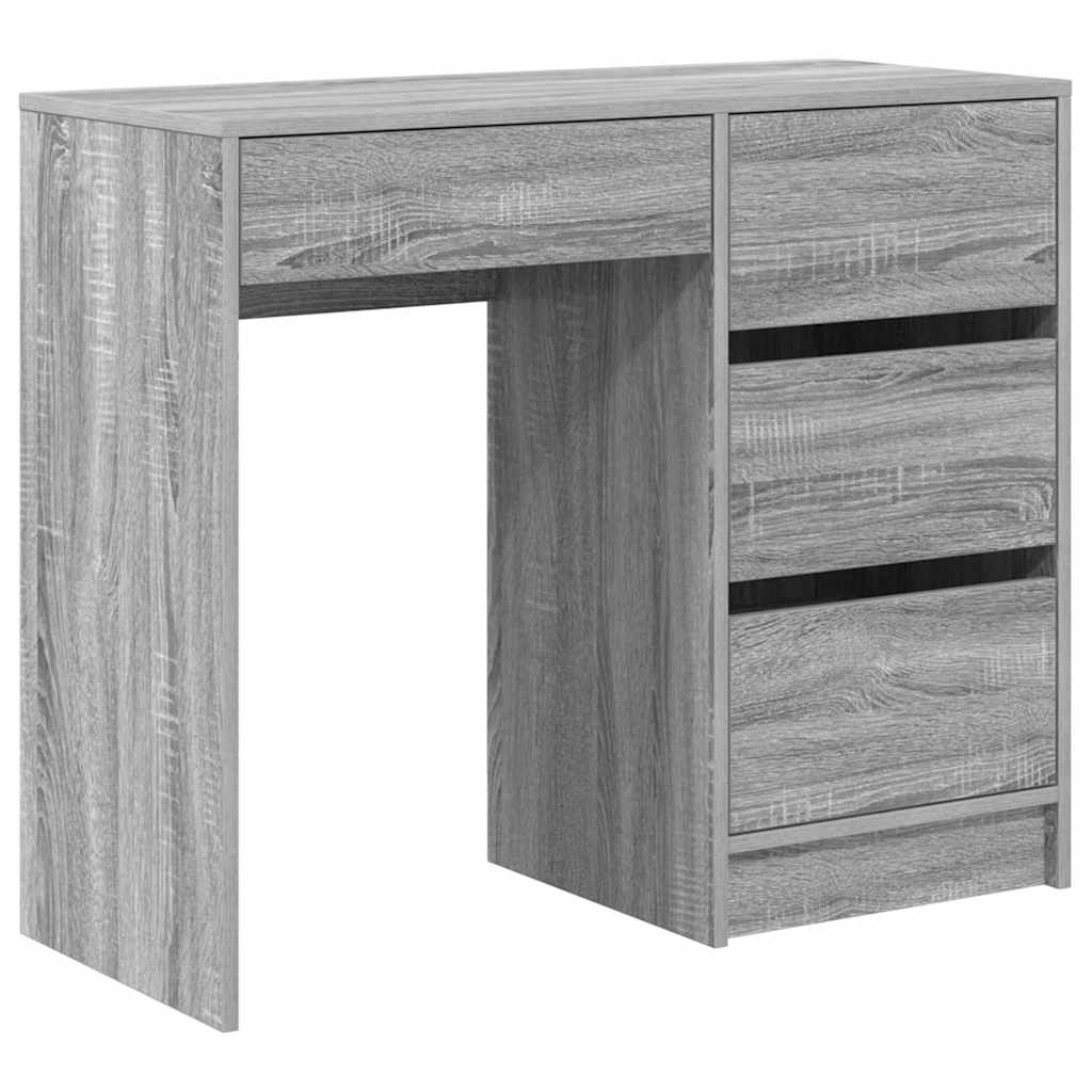 vidaXL Escritorio Gris Sonoma 90 x 37.5 x 75 cm Madera de ingeniería