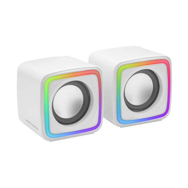 Mars gaming mscubew rgb dsp gaming speakers 8w white