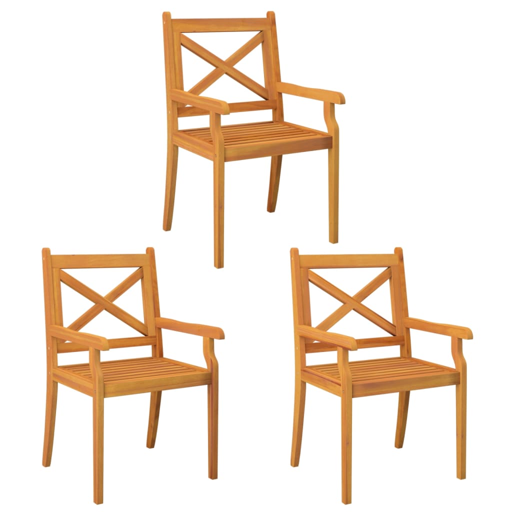 vidaXL Sillas de comedor de jardín madera maciza de acacia Set de 2/3/4/6/8