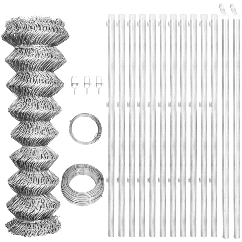 Vidaxl Valla de Alambre y Postes Acero Galvanizado 25x0,8 M Verde - Ideal para Animales y Plantas