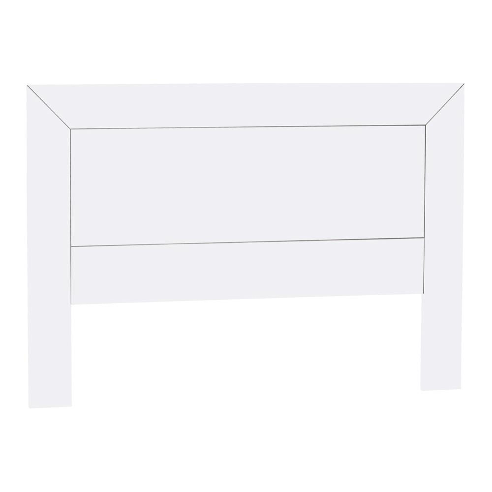Cabecero para somier de 150 cm , pino macizo y Mdf, Moblit, serie Kalpe lacado, medidas: (150x110x2) cm ( altoxanchoxfondo), color blanco