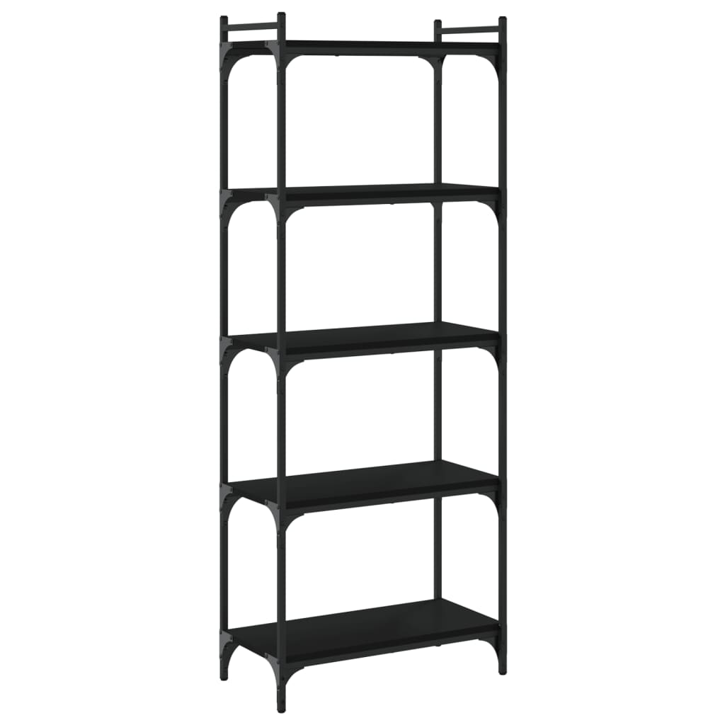 Vidaxl Librería 5 Estantes Madera Ingeniería 60x30x154cm Negro