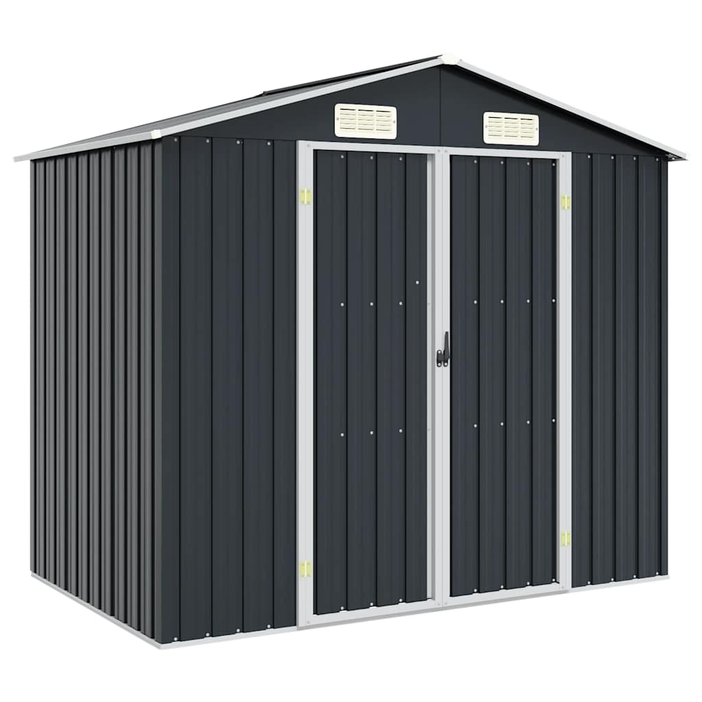 vidaXL Cobertizo de jardín acero galvanizado antracita 205x129x183 cm