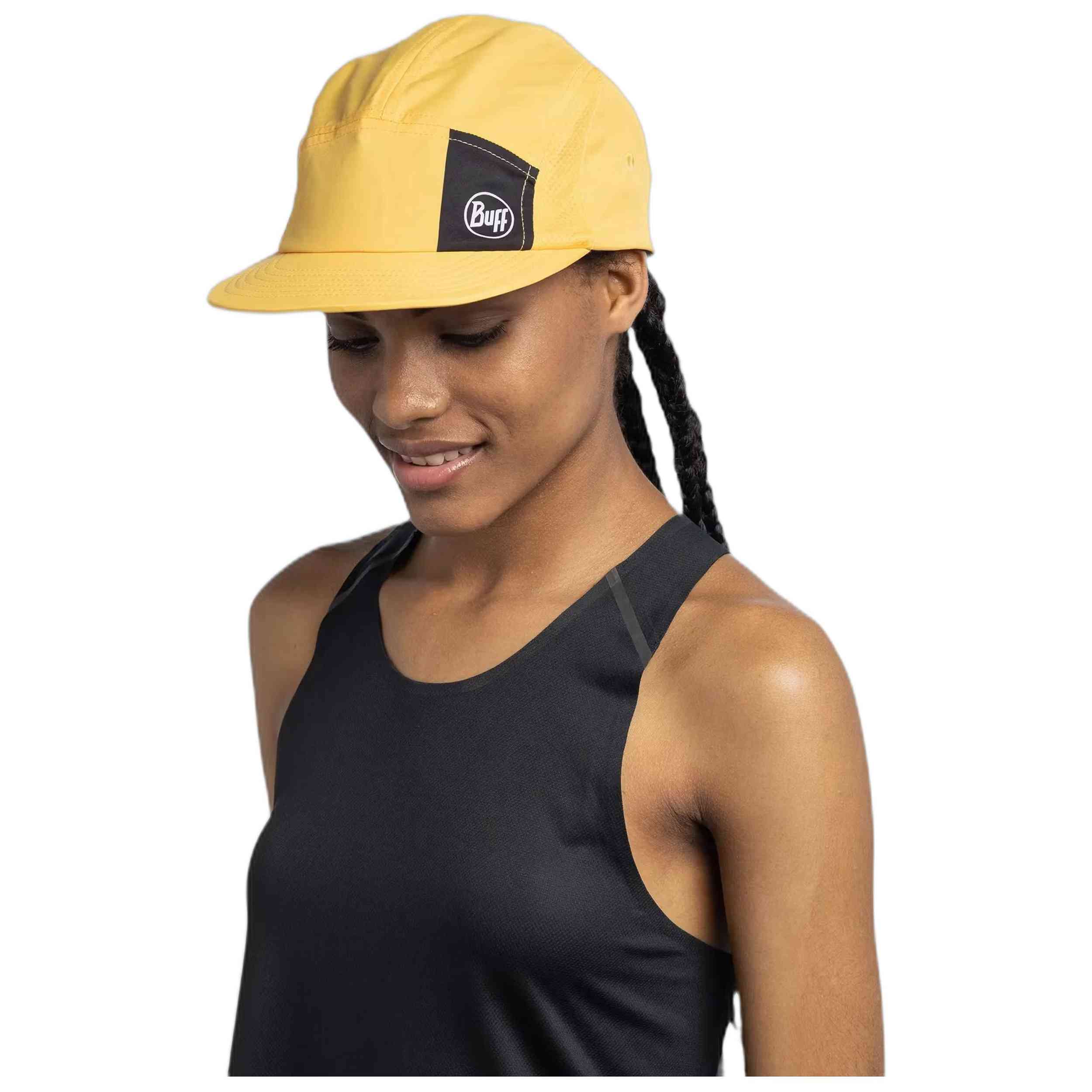 Gorro Buff modelo Pro-Team 5 Panel Go Cap Logo S/M en color Amarillo