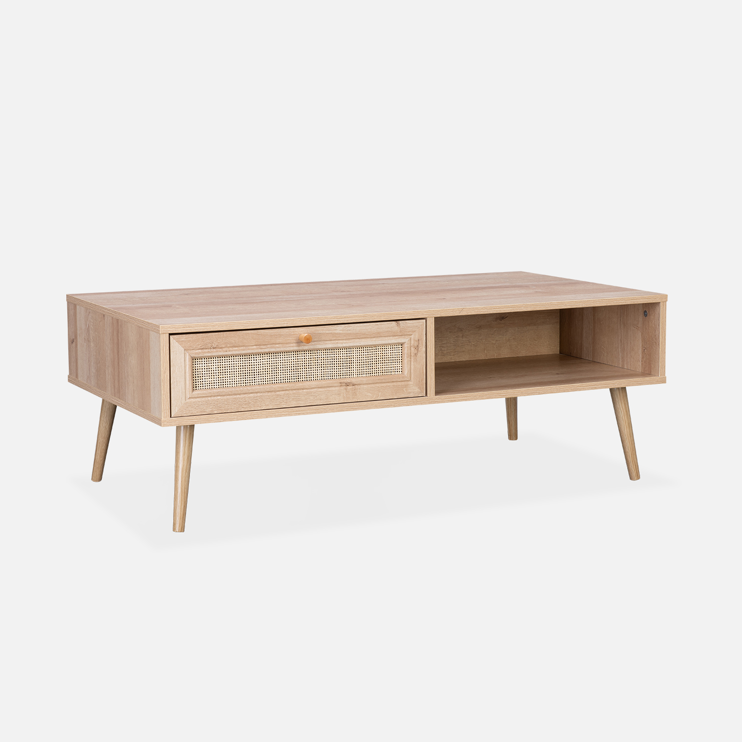 sweeek - Mesa de centro estilo escandinavo de caña , Boheme , 110x59x39