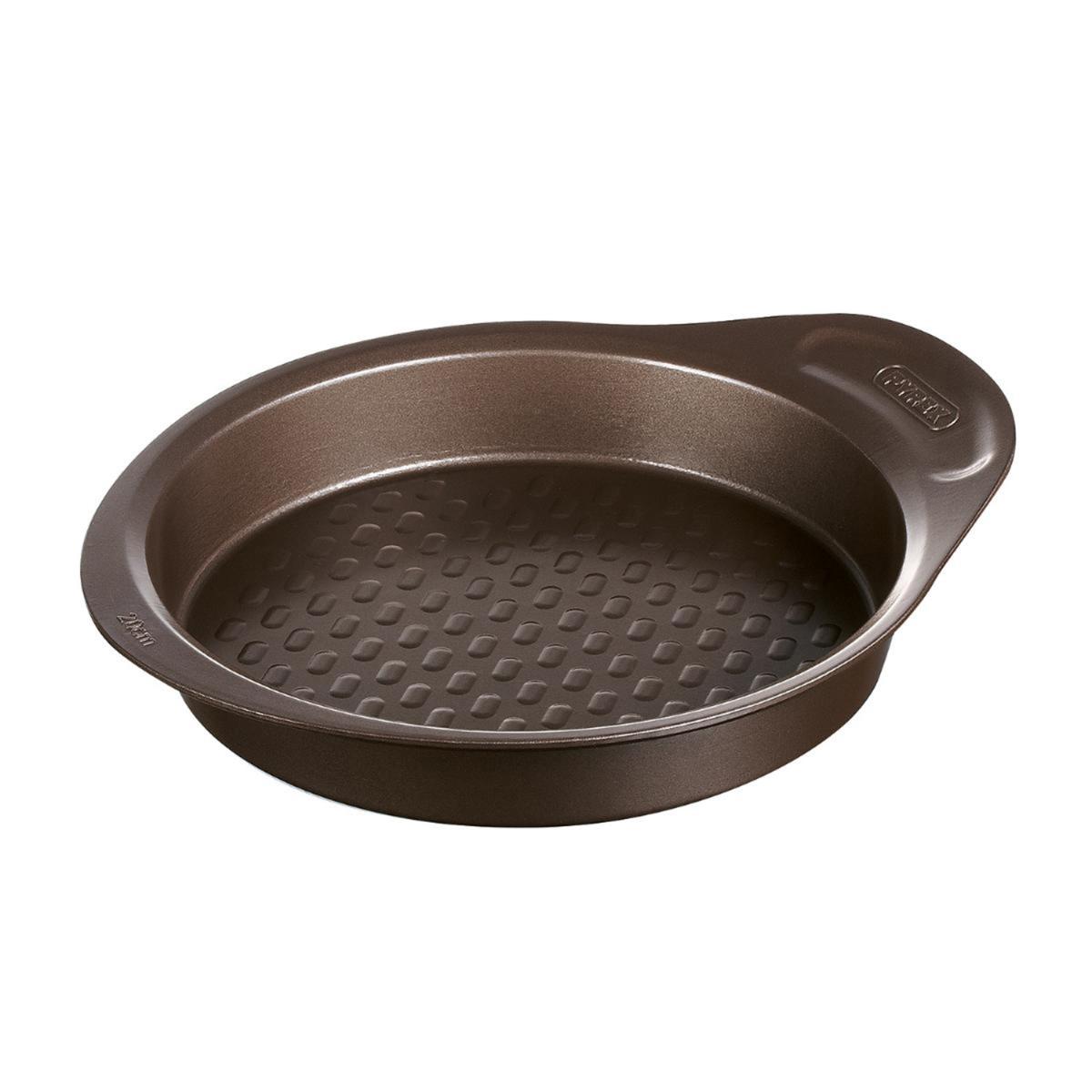 PYREX® ASIMETRIA SIL Molde Tarta Hondo Acero 26CM Marrón Metalizado Fácil de limpiar Garantía 10 años