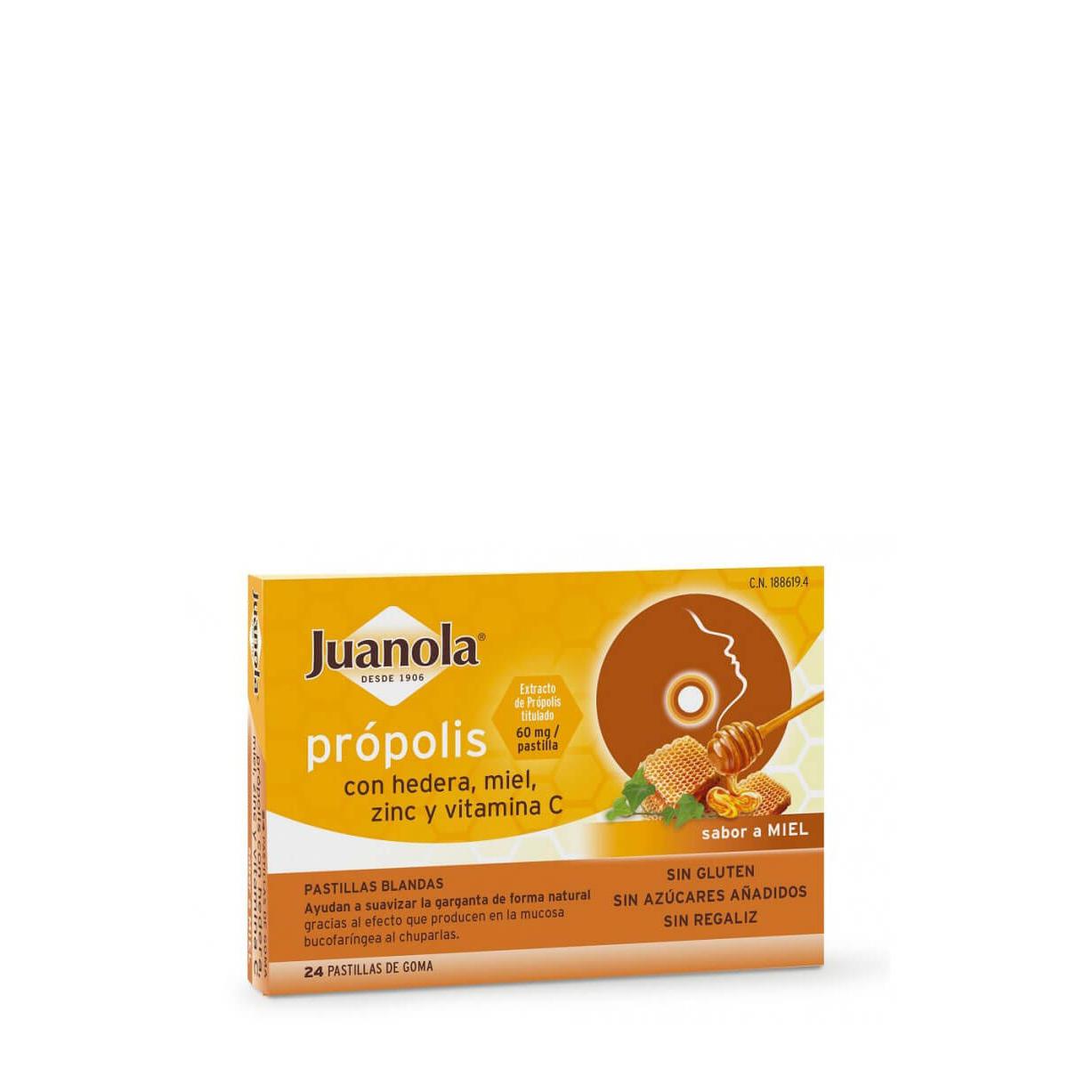 Juanola propolis hiedra miel 24 pastillas blandas
