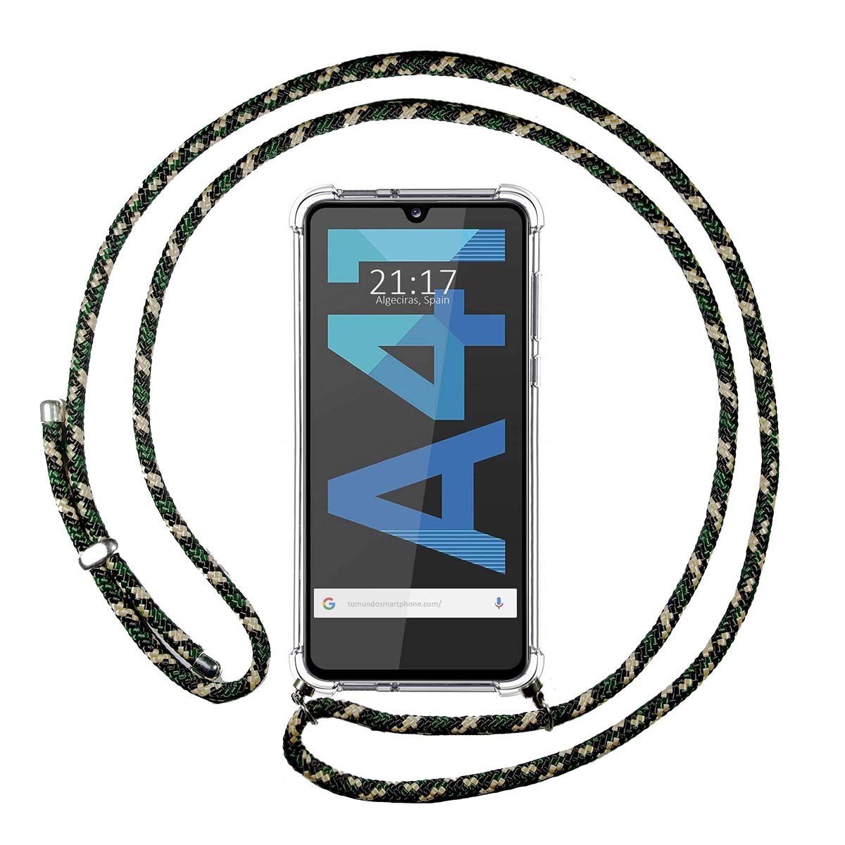 Tumundosmartphone Funda Transparente con Cordón para Samsung Galaxy A41