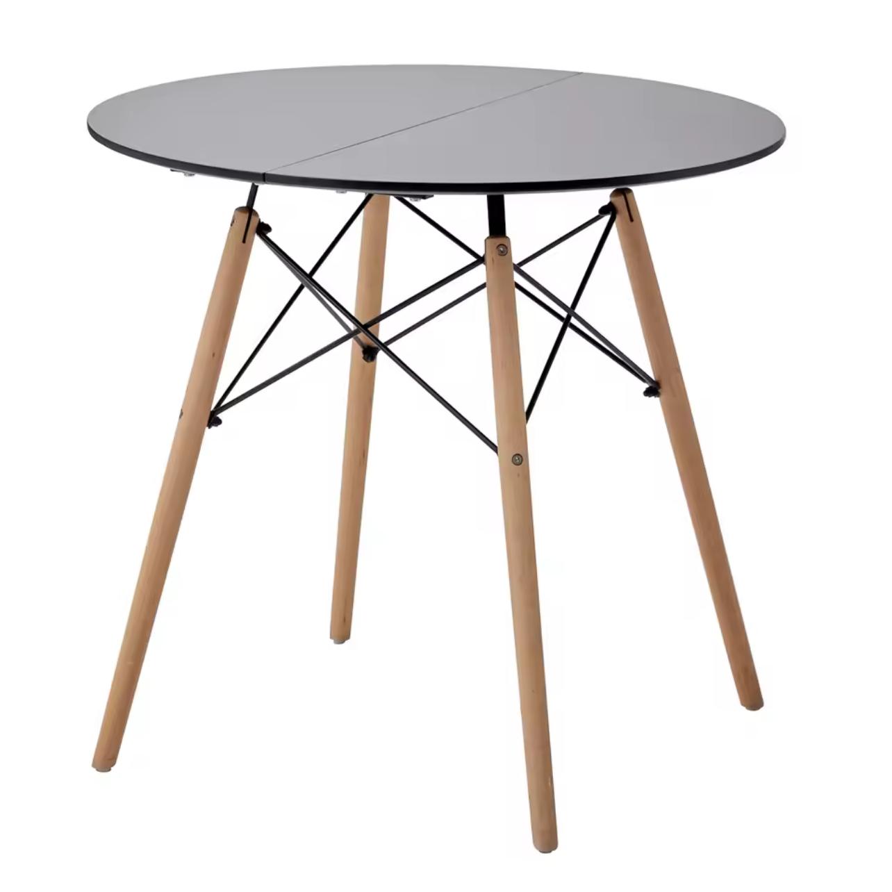 ORION91oficial® - Mesa Redonda (Ø80 x75cm) Negro 🖤 4 Patas Redonda Madera de Haya, Estilo Nórdico, Bar,Restaurante,Hostelería,Comedor,Salón,Cocina,Teletrabajo,Oficina - spaziOrion91