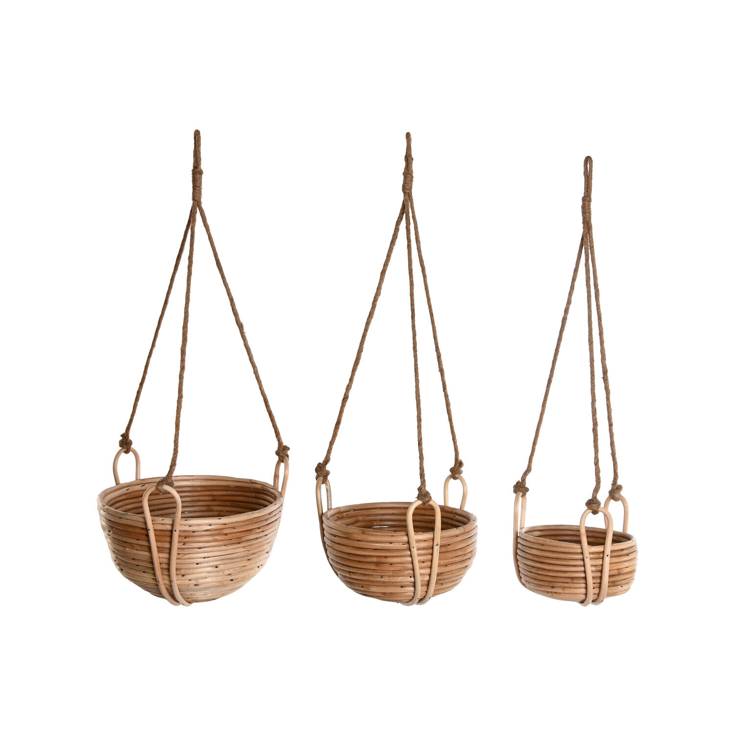 Macetero set 3 mimbre cuerda 31x31x23 colgante , El mejor complemento para tu hogar.