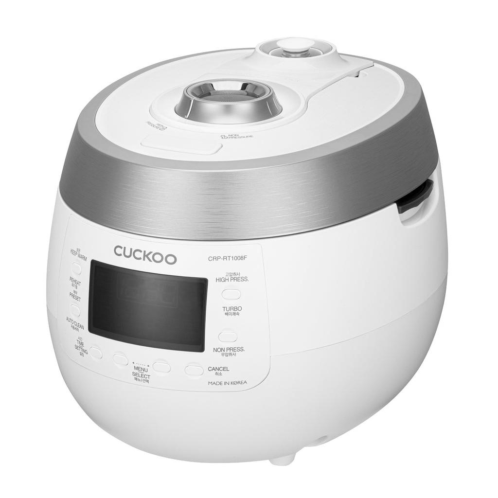 CUCKOO CRP-RT1008F - Arrocera a presión de vapor digital, 1150 W, 1,8 litros, 10 tazas, color blanco