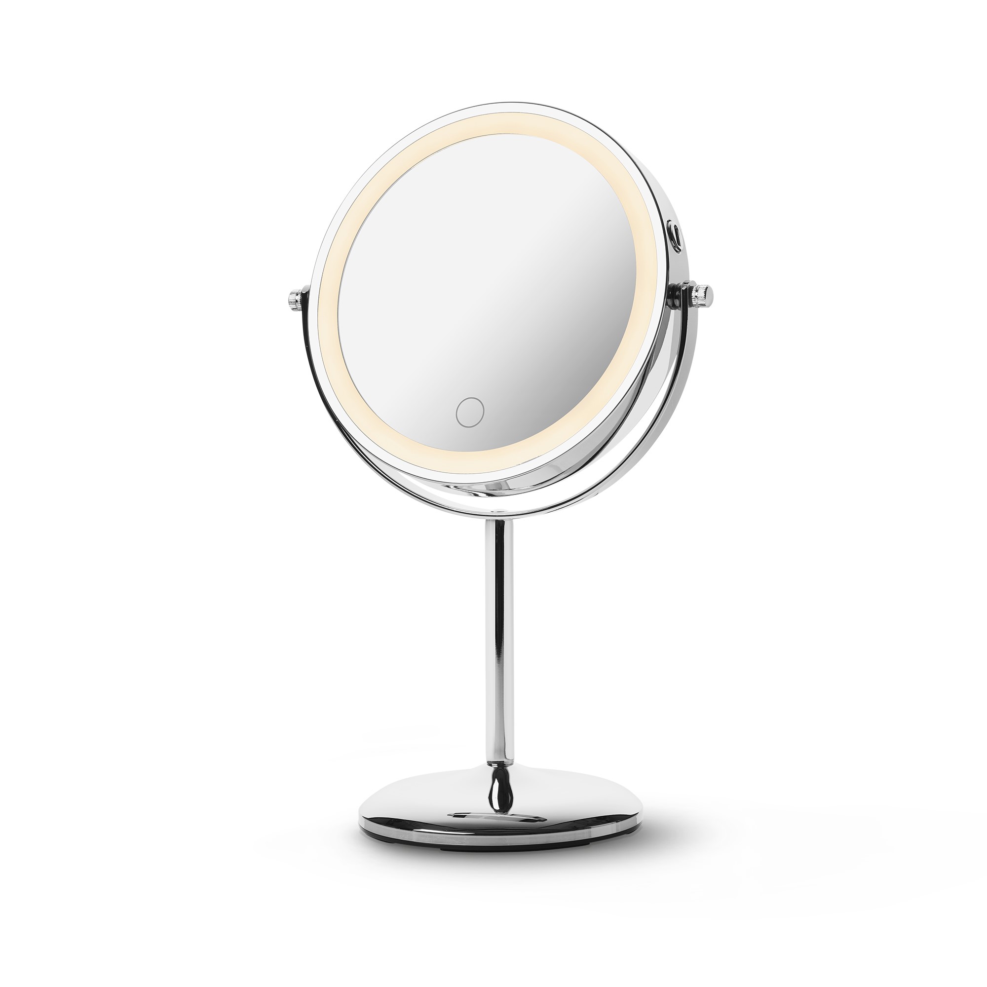 medisana CM 844 | espejo cosmético 2 en 1 con luz LED regulable, aumento 7x y batería recargable