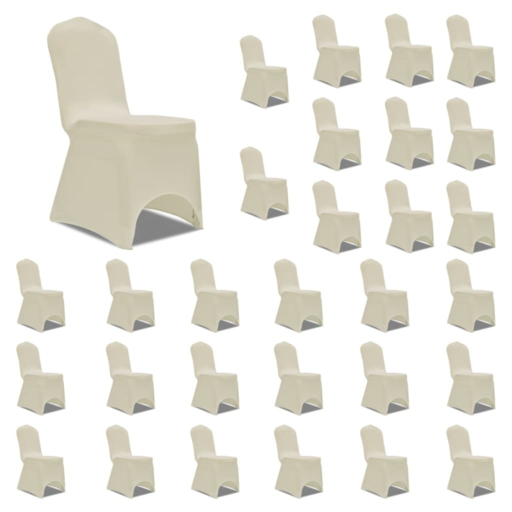 vidaXL 30x Funda Silla Elástica Cubiertas Comedor Boda Muebles Salón Color Burdeos,  Blanco,  Crema y mas