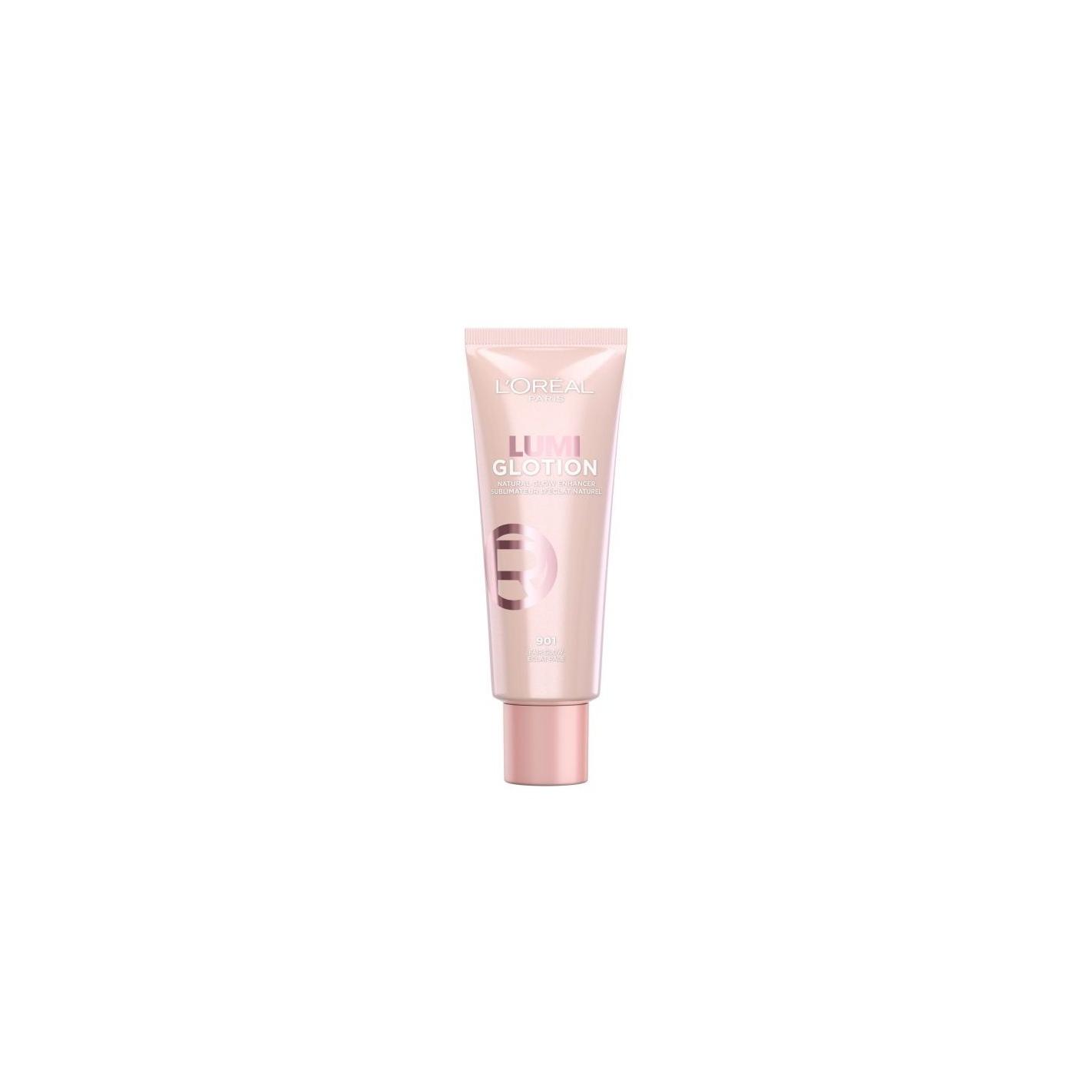 L'Oréal Paris - Lumi Glotion Iluminador Natural para rostro, loción iluminadora hidratante con acabado fresco y radiante, ideal para maquillaje mujer y uso diario bajo o sobre base