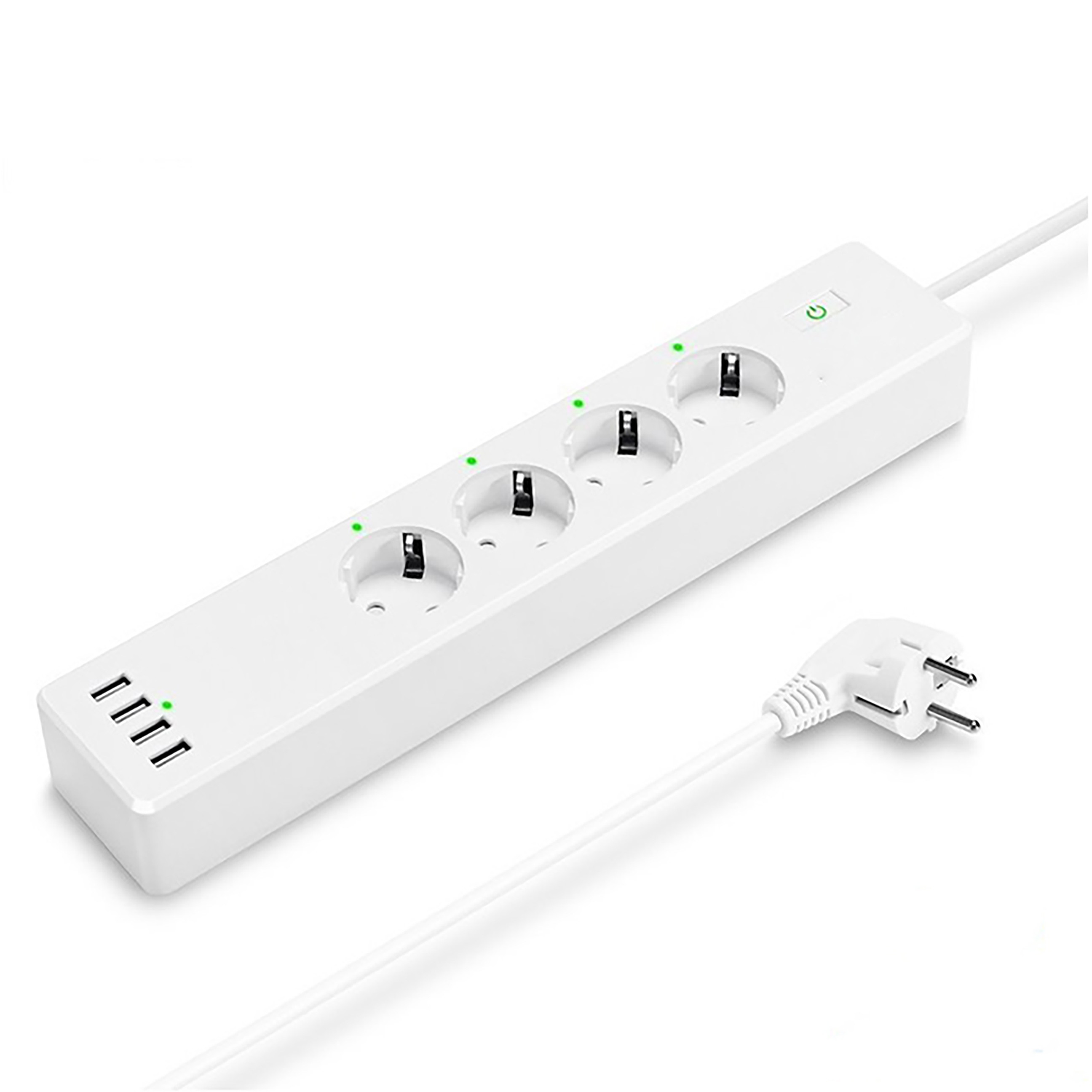 Muvit io regleta inteligente wifi blanca con 4 tomas de corriente y 4 puertos usb