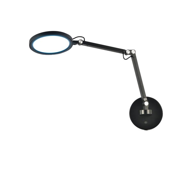 Regina - Lámpara de pared redonda ajustable Fabas Luce - Aplique LED regulable de 9 W con CCT (3000 K, 4000 K, 5000 K, 6000 K) - Negro