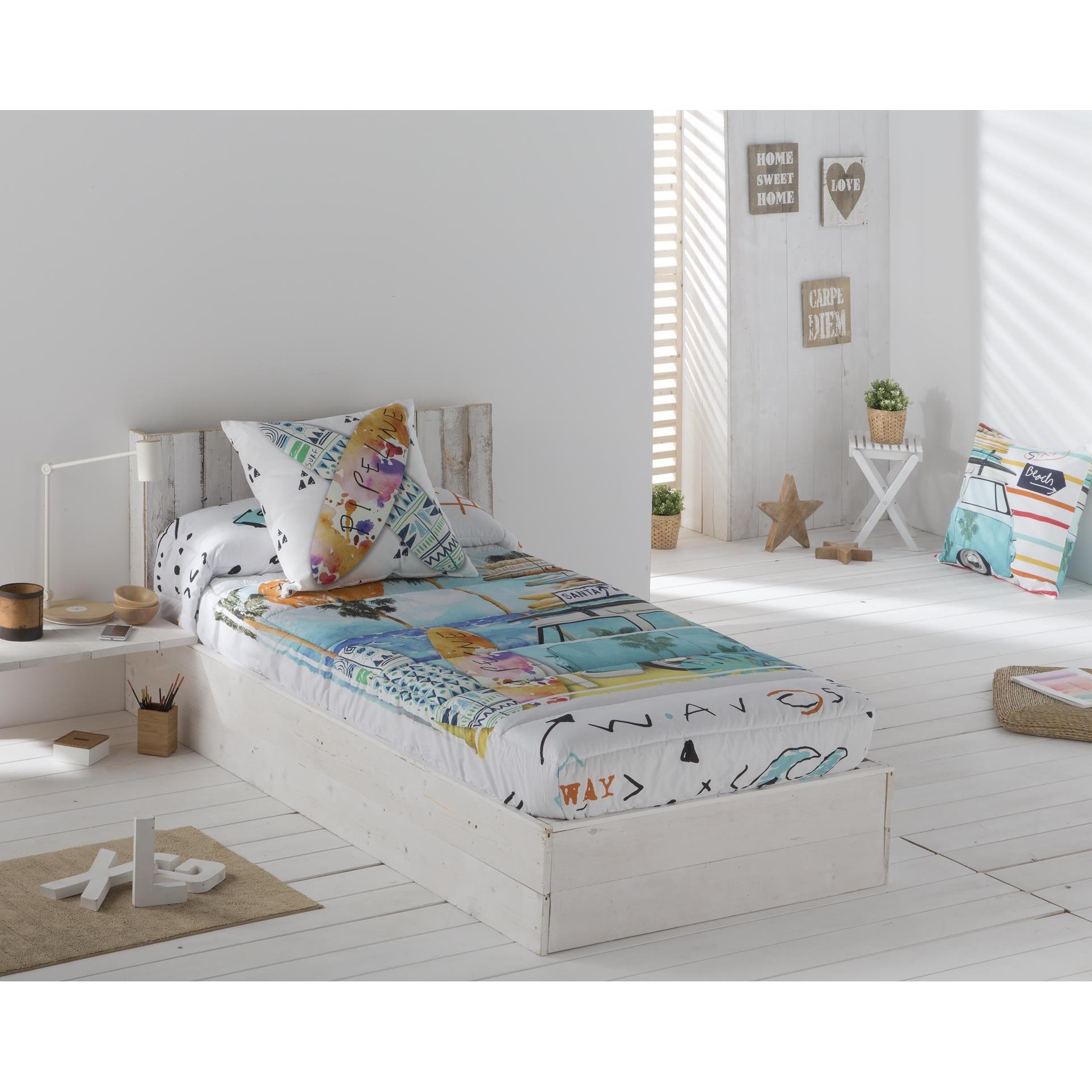 JVR - Edredón Ajustable modelo BEACH - Tejido 100% Algodón - Estampado digital - Cama 80/90/105/135/150 - Fabricado en España