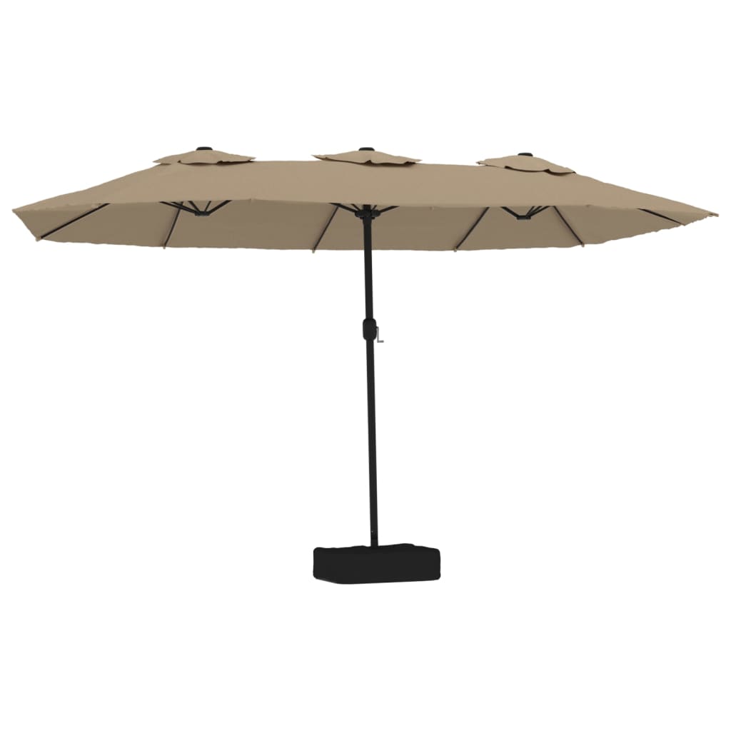 vidaXL Sombrilla doble gris taupe 449x265 cm
