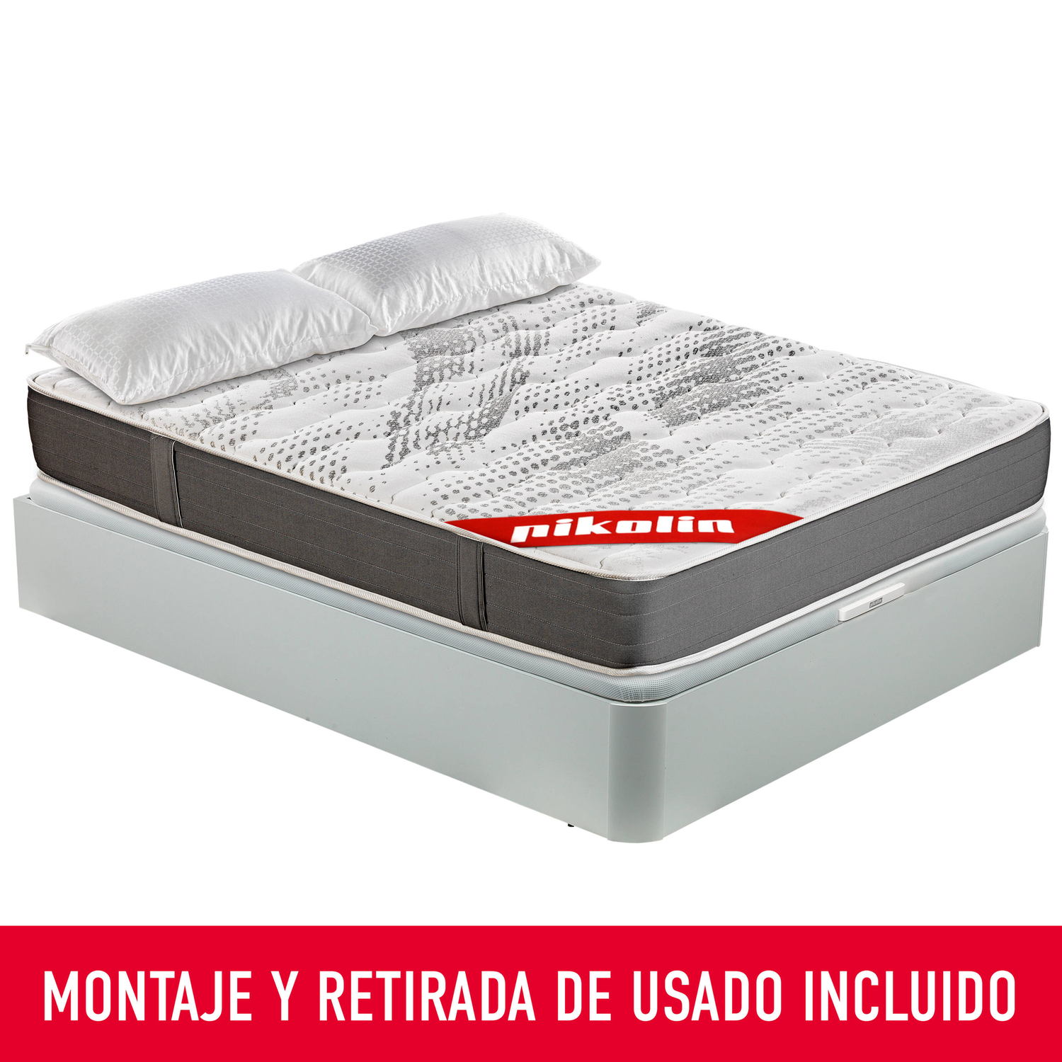 Pack PIKOLIN | Colchón Kale + Canapé blanco + Almohada| Montaje incluido