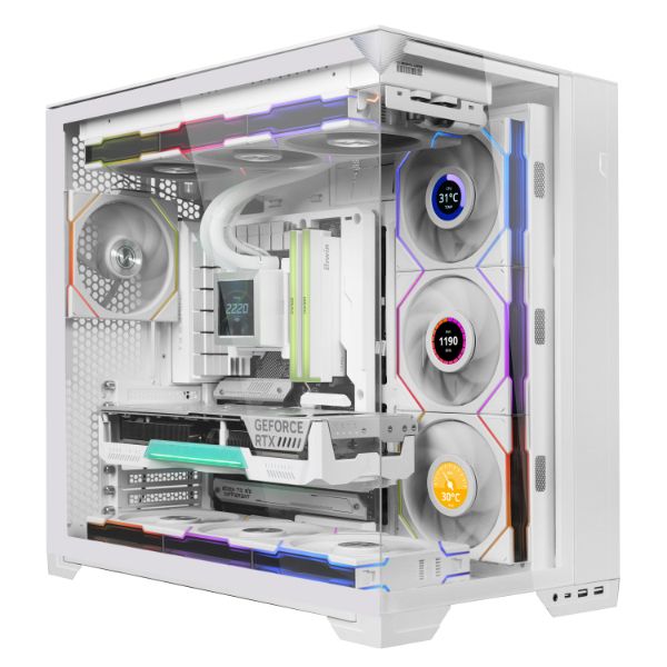 Lian Li - Ventilador de refrigeración PC G99.12RTL1W1W.00 de 120 mm, blanco, 3 velocidades y bajo ruido (25 dB) para torres y cajas compatibles