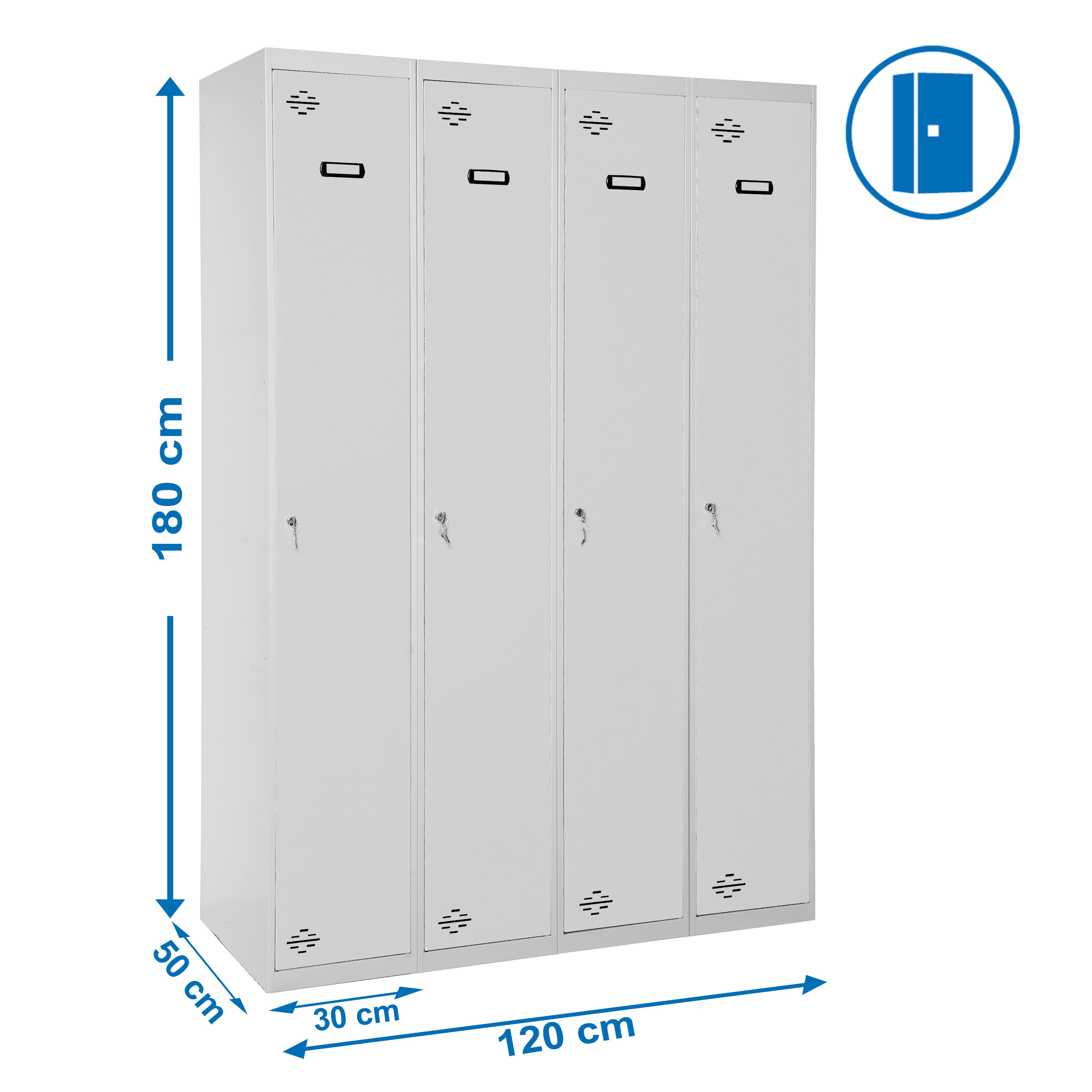 Estantería SIMONRACK Simonlocker prof.mon.single 4/4 300 (1200) gris