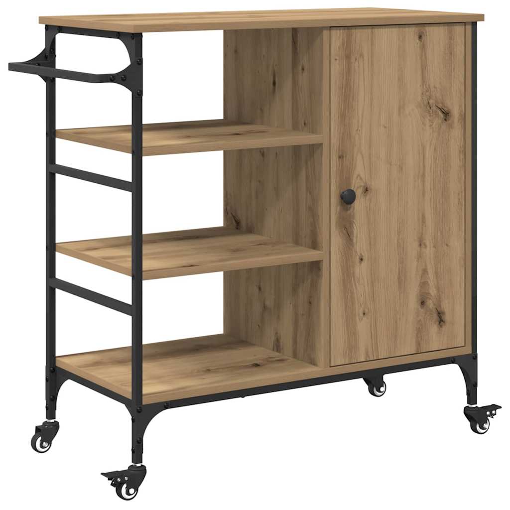vidaXL Carrito de cocina madera de ingeniería 87,5x38,5x84,5 cm