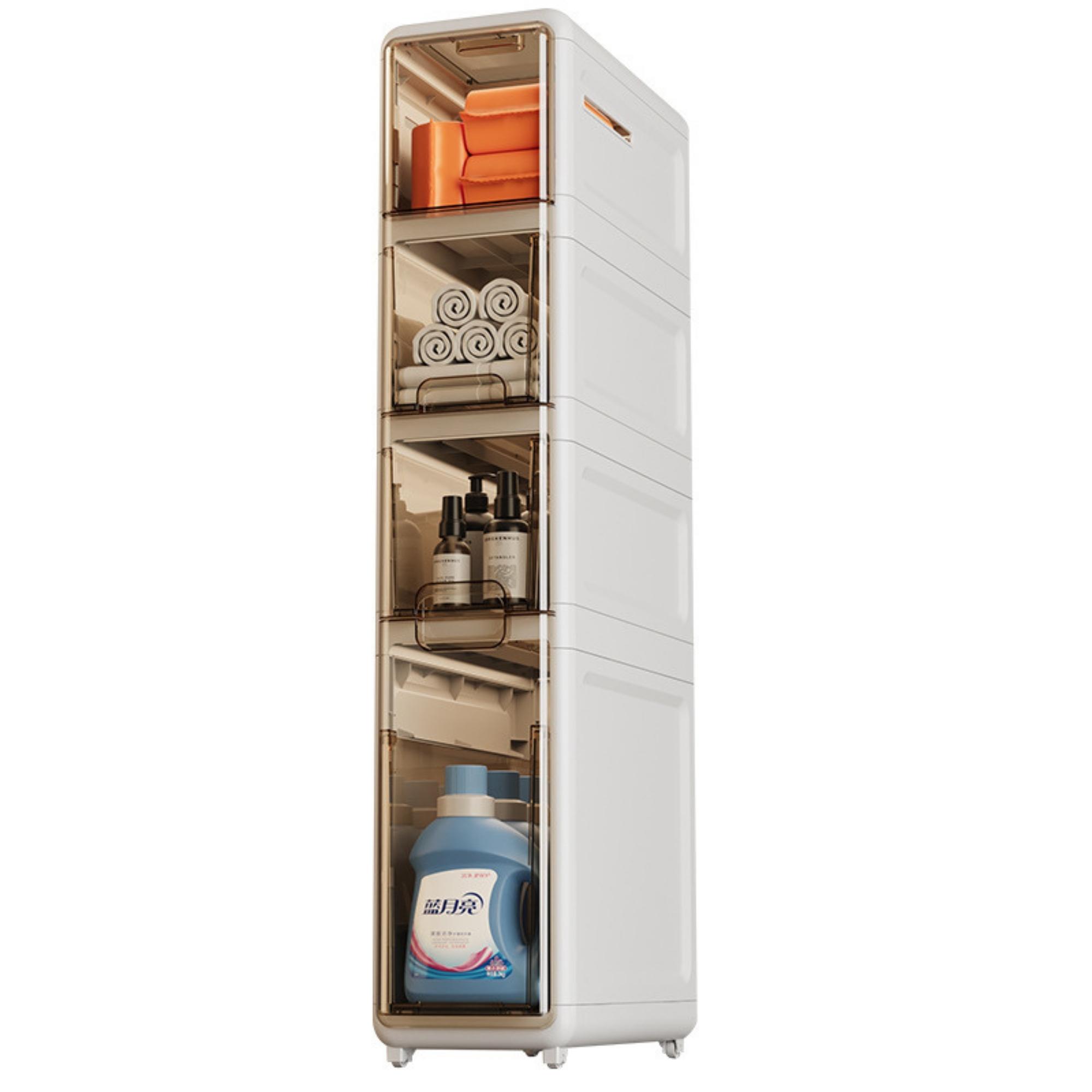 Organizador de Baño. Mueble Auxiliar de Baño con Ruedas y Cajones. Gabinete de Almacenamiento Estrecho. Armario Lateral Impermeable para Toallas de Baño. Armario Auxiliar de Baño. Cajonera Móvil.
