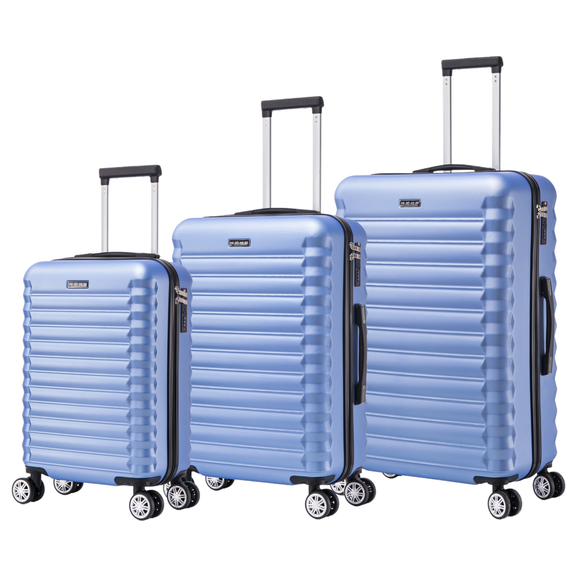 Conjunto de Maletas de Viaje Elegantes: Carcasa Ligera de ABS, Cerradura Numérica, 4 Ruedas Giratorias 360°, Asa Telescópica de Aluminio  Juego de Maletas    Set Trolley Maleta Cabina (7590 M002 8008 6020 D1)