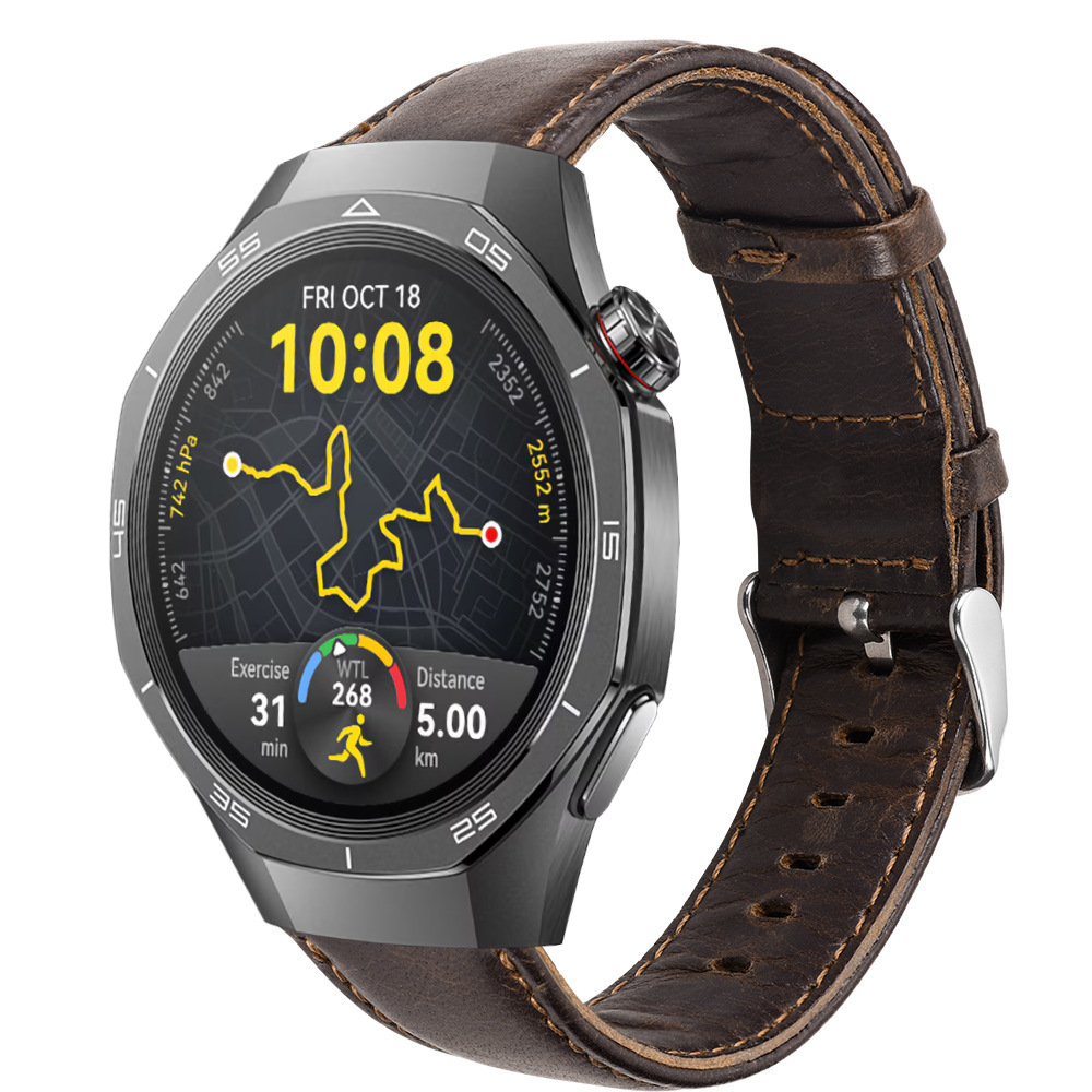 Correa de Piel para Huawei Watch GT 5 - 46mm / GT 5 - 46mm / GT 4 - 46mm / Amazfit GTR 4 / Bip 5 / Garmin Vivoactive 4, Modelo Cuero Vintage Ancho 22mm