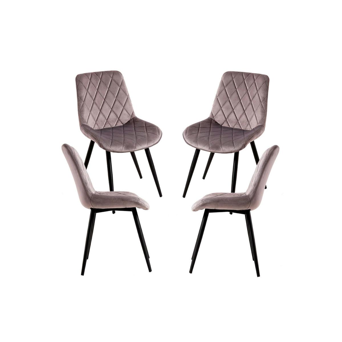 Regalos Miguel - Packs Sillas Comedor - Pack 4 Sillas Min Terciopelo - Gris