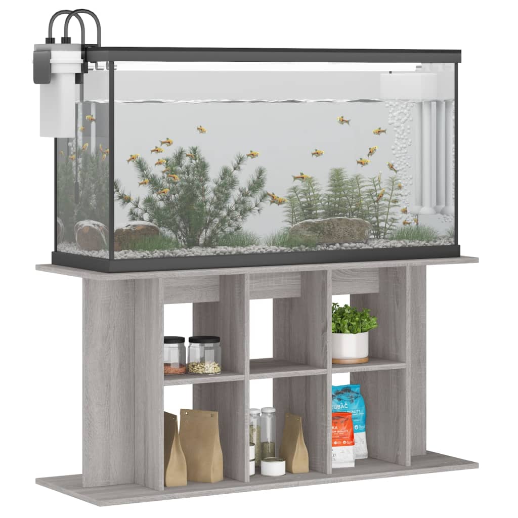 vidaXL Soporte de acuario madera ingeniería 120x40x60 cm Color Blanco brillante,  Gris hormigón,  Roble ahumado y mas