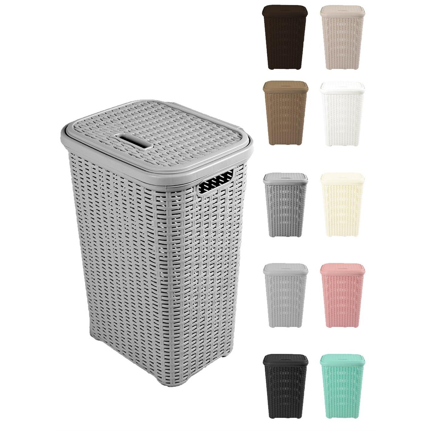 JARDIN202 - Pongotodo Diseño Rattan para Colada 60L - Cesto Para la Ropa Sucia