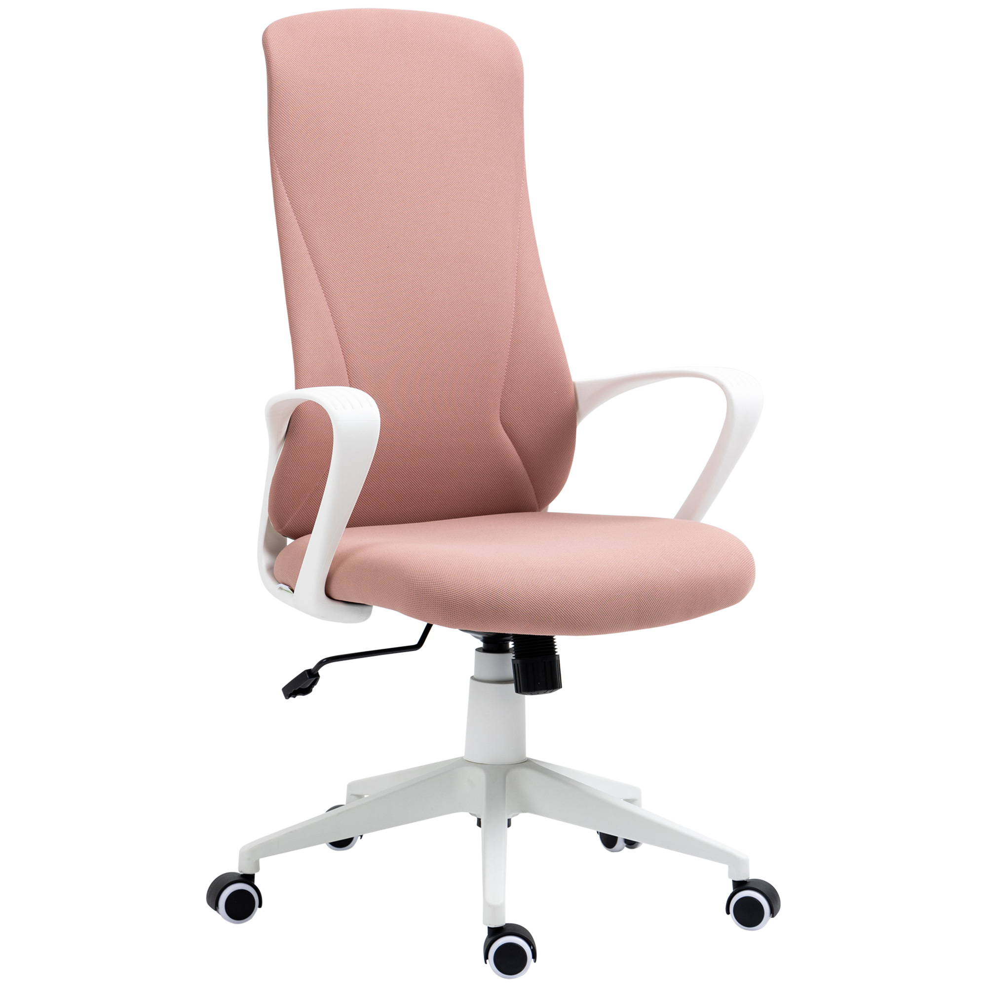 Vinsetto Silla de Oficina Giratoria Altura Ajustable Silla de Escritorio Ergonómica con Reposabrazos Función de Basculante y Respaldo Alto para Salón Dormitorio 62x56x110-119,5 cm