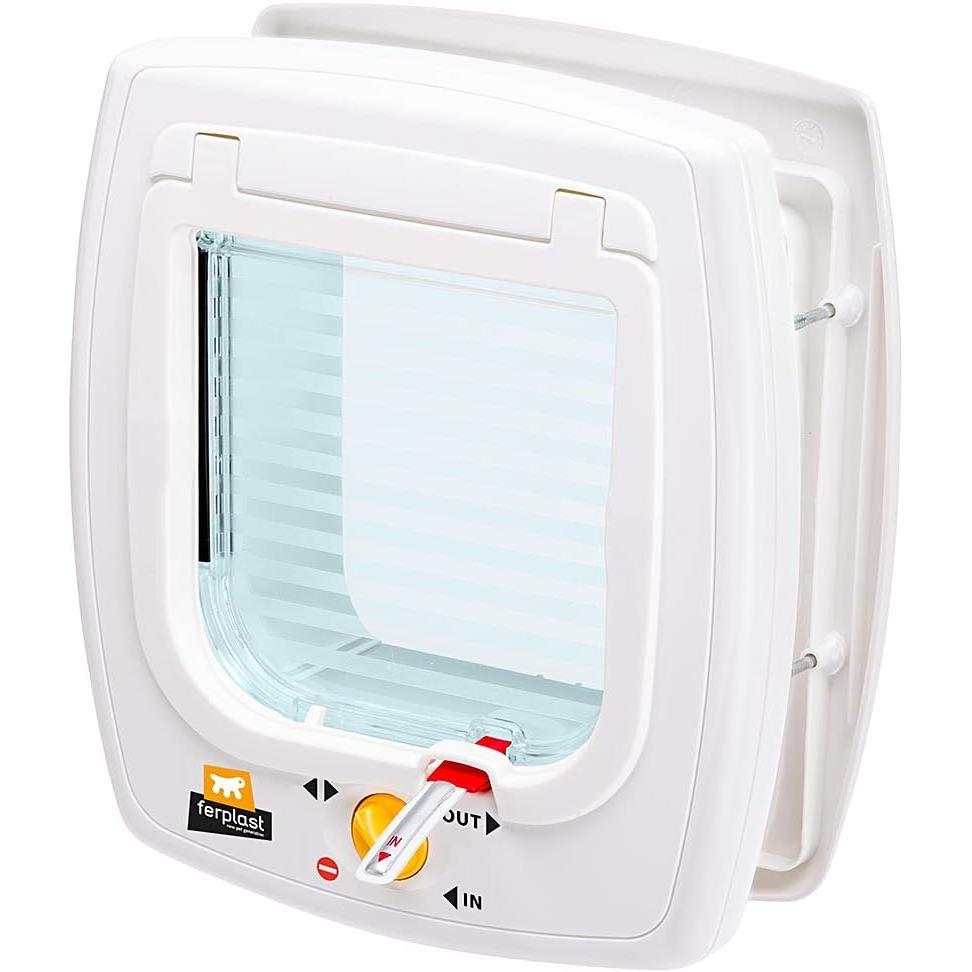 Ferplast swing 7 - door with magnetic lock for small dogs and cats, white