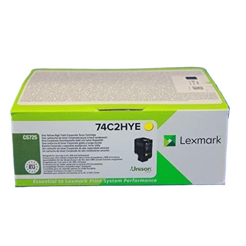 "Lexmark - 74c2hye cartucho amarillo tóner y cartucho láser - tóner para impresoras láser (cartucho, amarillo, laser, cs725, europa)"