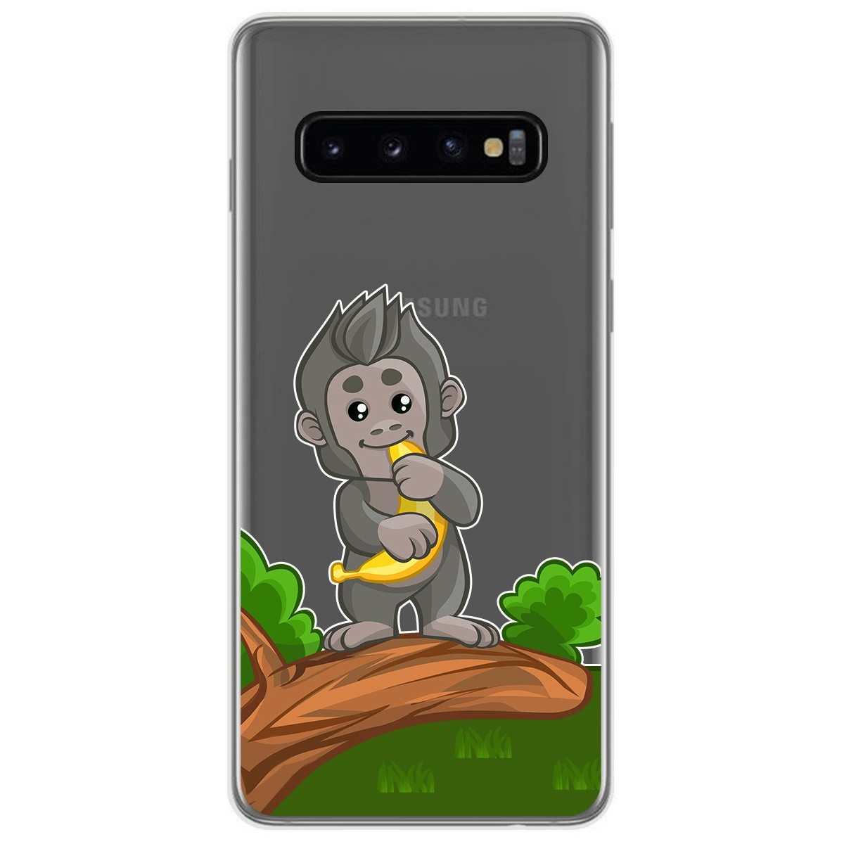 Tumundosmartphone Funda Gel Transparente Samsung Galaxy S10 Diseño Mono Divertido