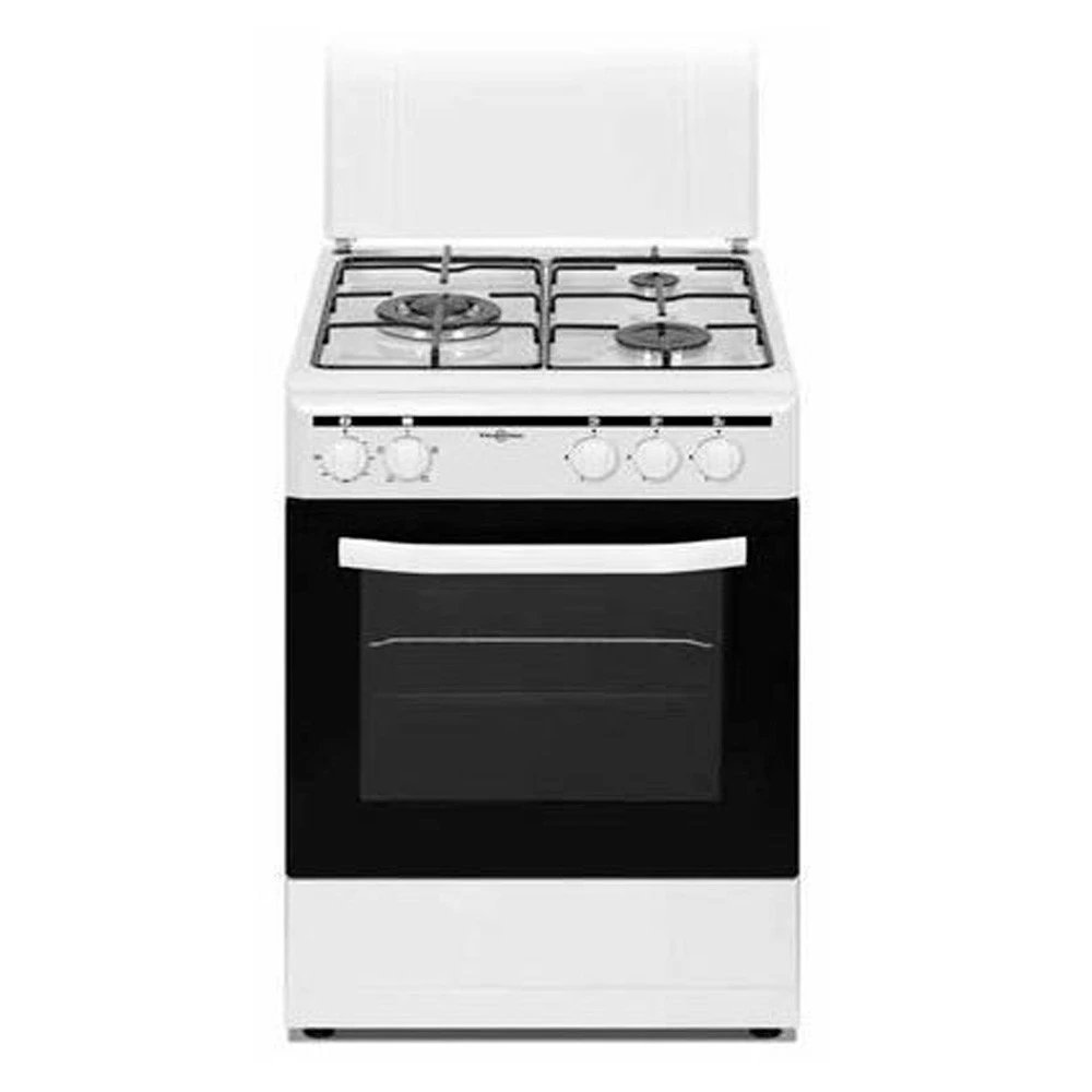 Vitrokitchen - Cocina a gas 3 quemadores CB5535BNE de 50 cm con superficie de vitrocerámica y horno eléctrico, blanco