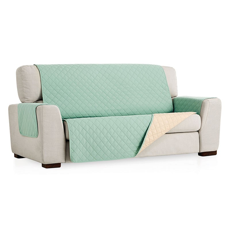Salvasofá Couch Cover Reversíble Sofá 3 Plazas, Menta / Beige. MAXIFUNDAS FUNDAS DE SOFA & CHAISE LONGUE