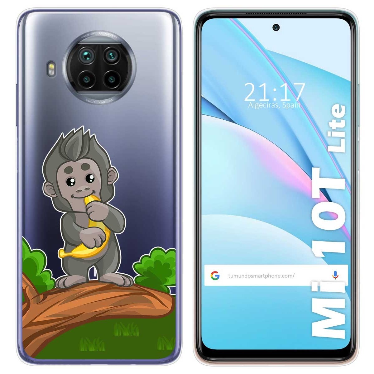 Tumundosmartphone Funda Gel Transparente para Xiaomi Mi 10T Lite diseño Mono Dibujos