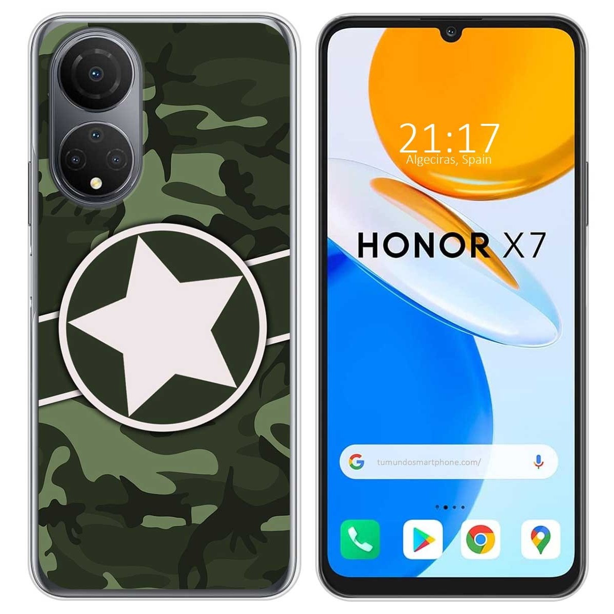Funda Silicona para Huawei Honor X7 diseño Camuflaje 01 Dibujos