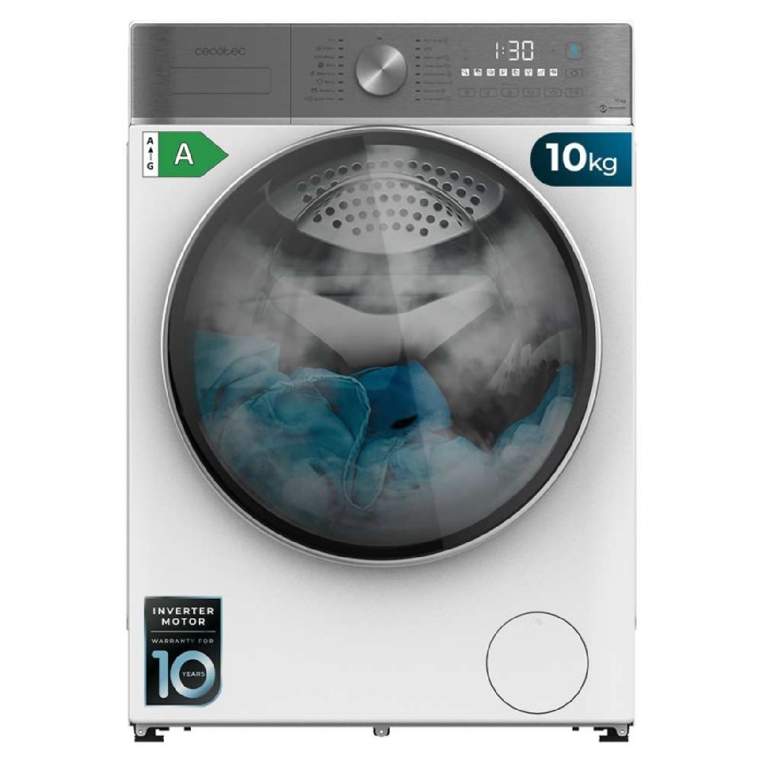 Cecotec Lavadora 10Kg Carga Frontal Bolero DressCode 10800 Inverter A 2000W, 1400 rpm, 16 Programas, Motor Inverter Plus