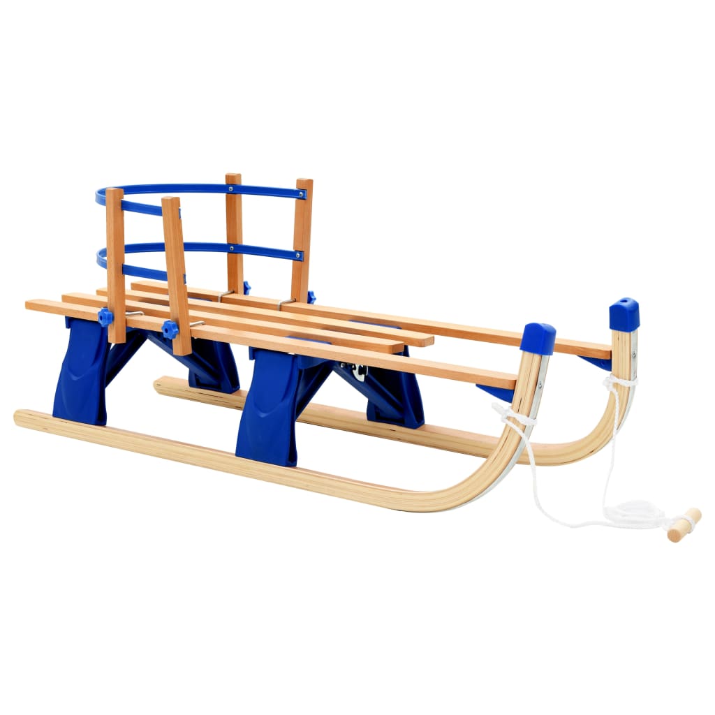 vidaXL Madera Trineo de Nieve Plegable con Respaldo 119 cm Tobogán Descenso Color Rojo,  Azul, y mas