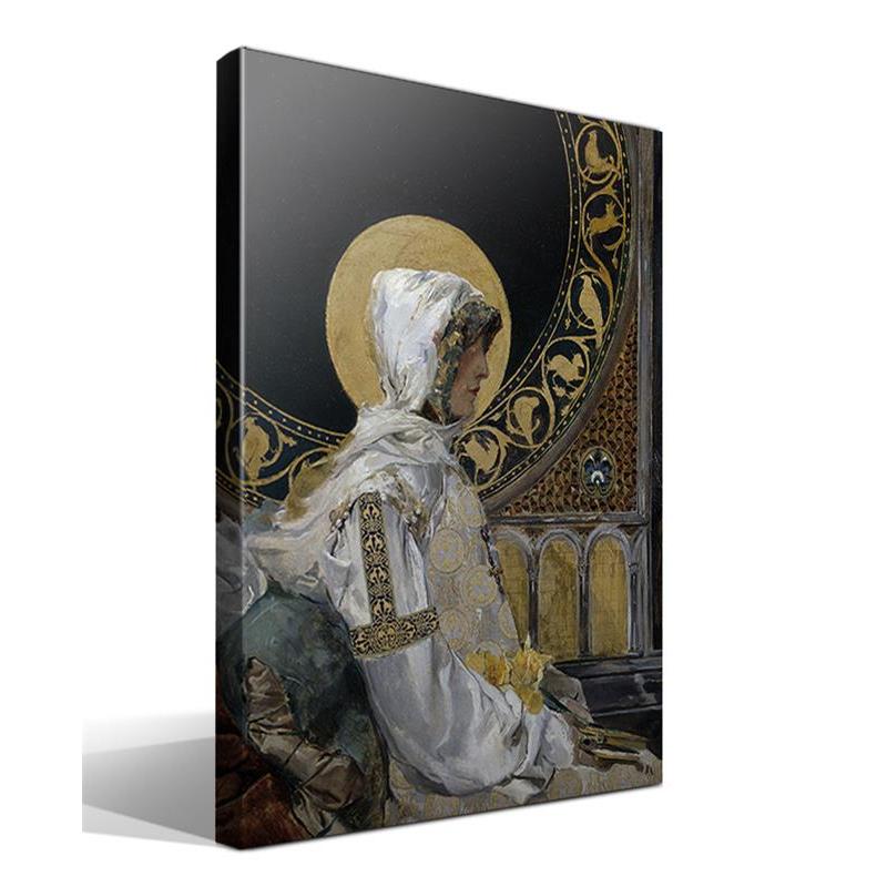 Cuadro Canvas Santa en Oración Joaquín Sorolla y Bastida - Alta Resolución - Lienzo 100% Algodón - Bastidor Madera 3x3cm - Calidad Superior