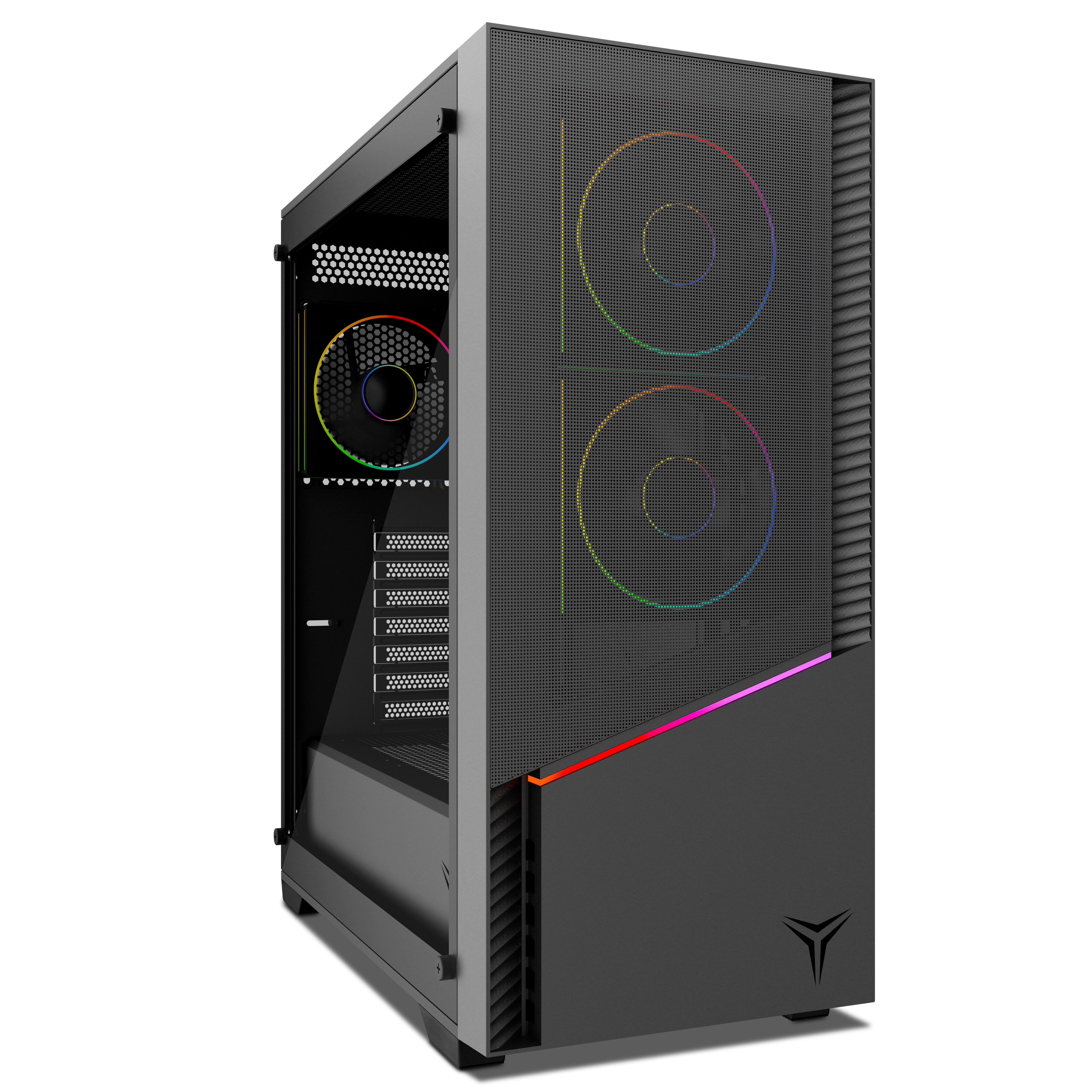 Caja PC Gaming ATX Yeyian Elara YCM-APELA-M1 - vidrio templado, acero negro, 4 ventiladores