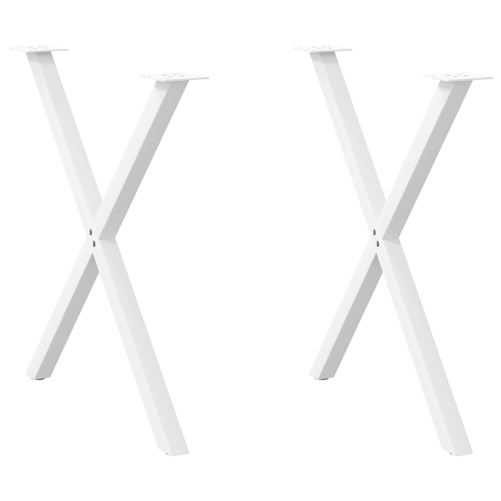 vidaXL Patas para mesa de comedor en forma de X (2 unidades) 80 x (72-73) cm, acero