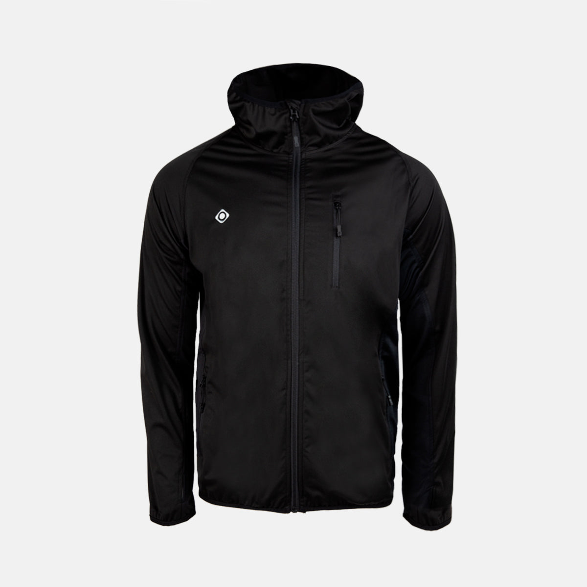 Izas - Cortavientos para Mujer - Chaqueta Técnica Ligera con Capucha - Tecnología Mount-Tex Que Expulsa el Sudor y Mantiene Seco - Tejido Impermeable Que Repele el Agua - Argon Negro y Plateado - 2XL