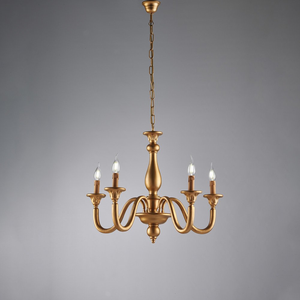 Araña Contemporánea Lucca oro 5 Luces E14